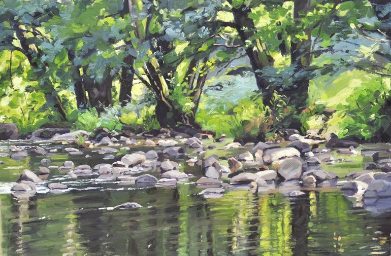 Original Fine Art Landscape Painting by ANNE BAUDEQUIN