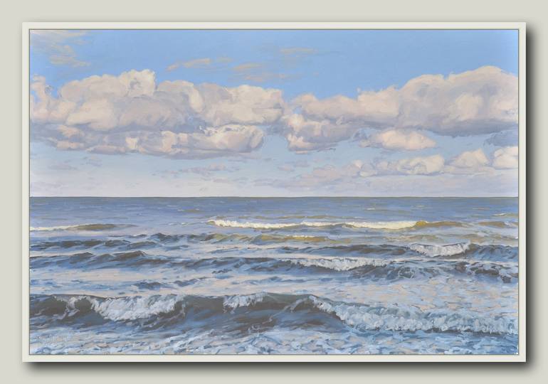Original Fine Art Seascape Painting by ANNE BAUDEQUIN