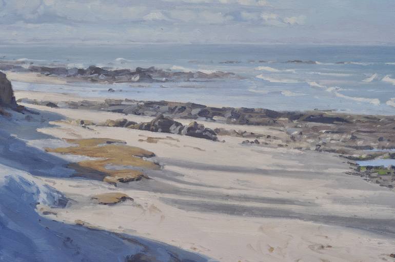 Original Beach Painting by ANNE BAUDEQUIN