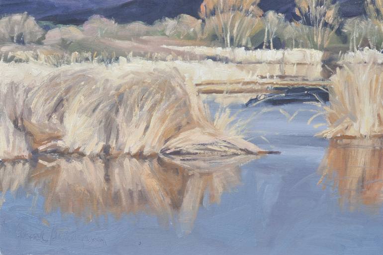 Original Impressionism Landscape Painting by Anne Baudequin