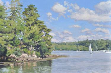 Print of Sailboat Paintings by ANNE BAUDEQUIN