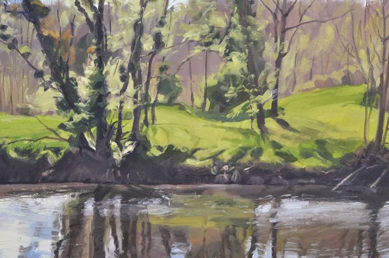 Original Impressionism Landscape Painting by Anne Baudequin