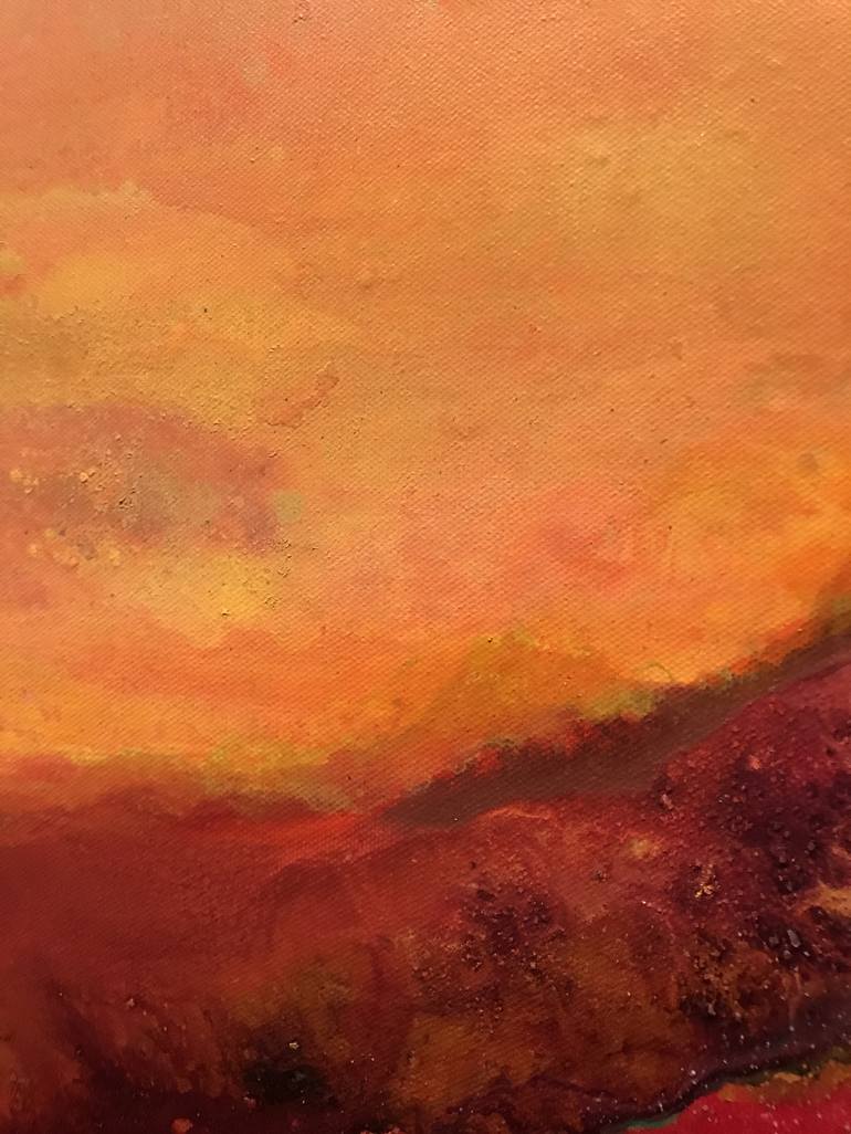 Original paint pouring Landscape Painting by Jackie Peach