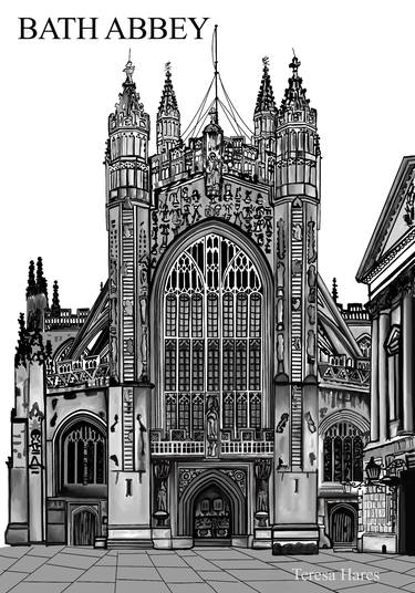 Original Illustration Architecture Drawing by Teresa Hares