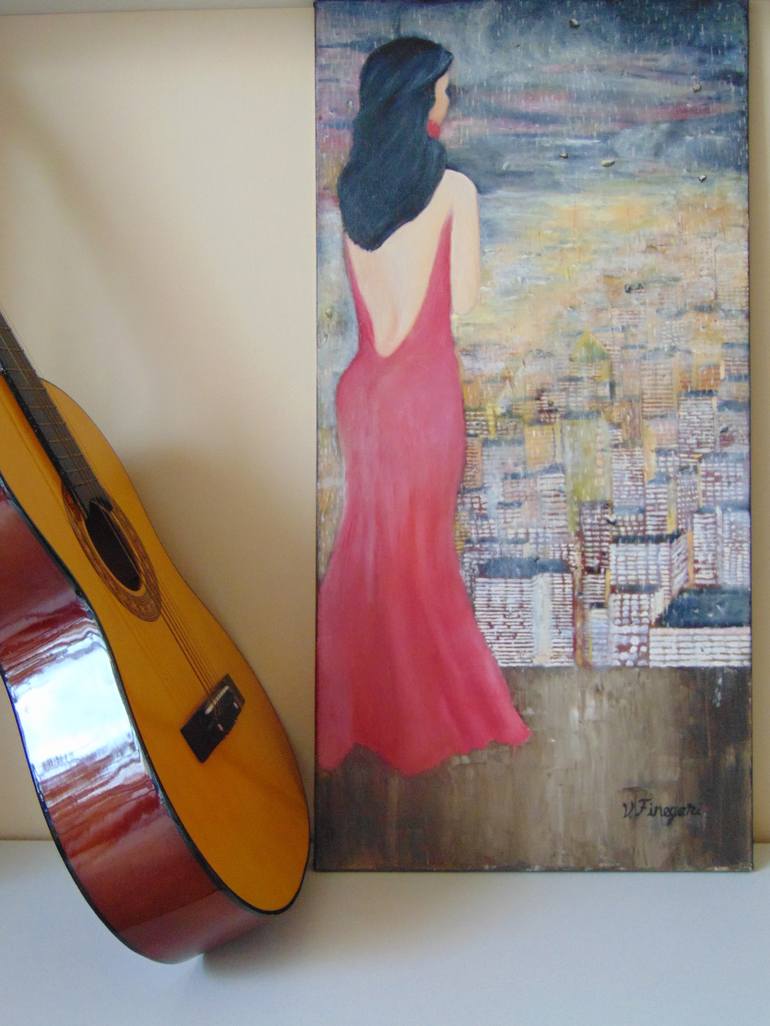 Original Impressionism Portrait Painting by Vasi Finegari