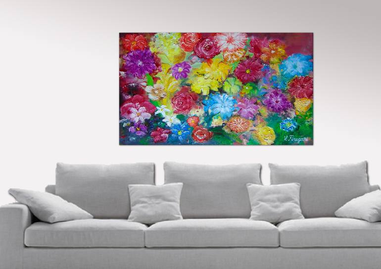 Original Floral Painting by Vasi Finegari