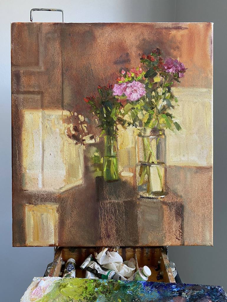 Original Impressionism Floral Painting by Nataliia Nosyk