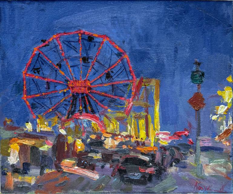 Coney Island Painting by Nataliia Nosyk | Saatchi Art