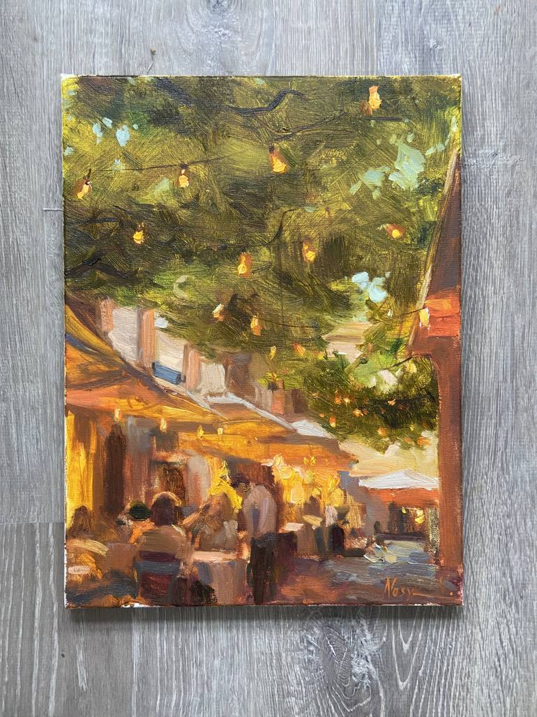 Original Impressionism Cities Painting by Nataliia Nosyk