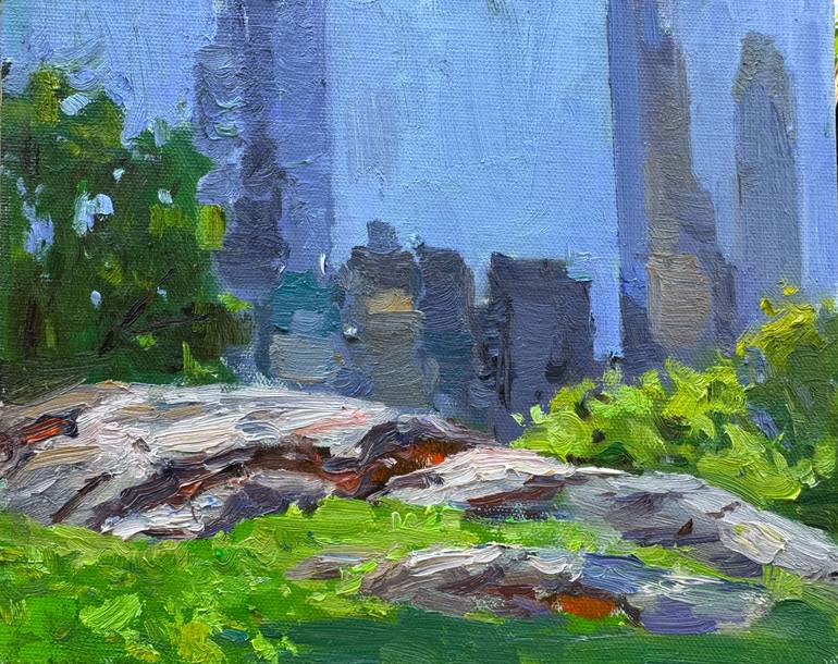 Original Architecture Painting by Nataliia Nosyk | Impressionism Art on Hardboard | Between Stones and Heavens