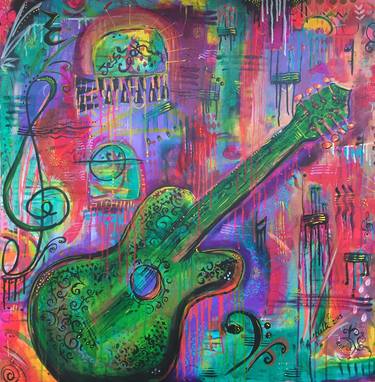 Original Abstract Music Paintings by Yvette Lyons