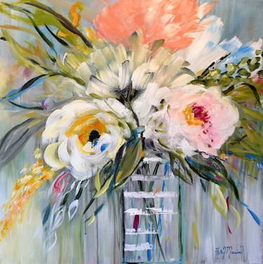 Original Abstract Expressionism Floral Paintings by Kathy Morawiec