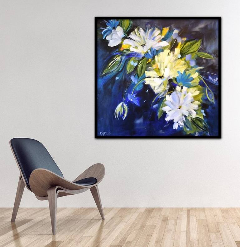 Original Abstract Floral Painting by Kathy Morawiec