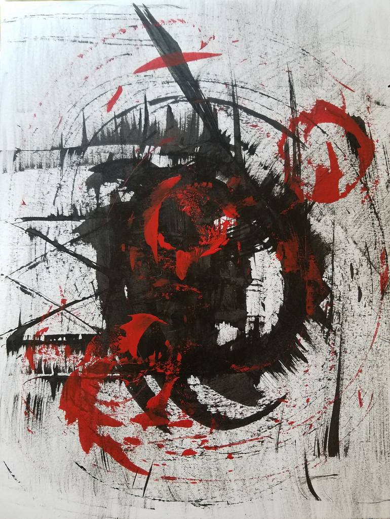 Black and Red Abstract Painting by Juanita Dean | Saatchi Art