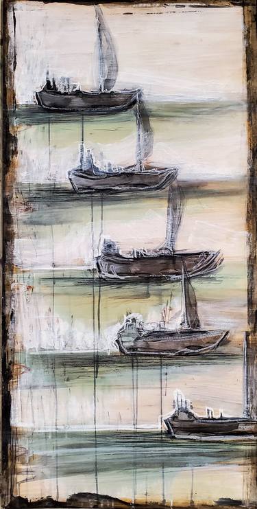 Original Contemporary Boat Painting by J Charboneau