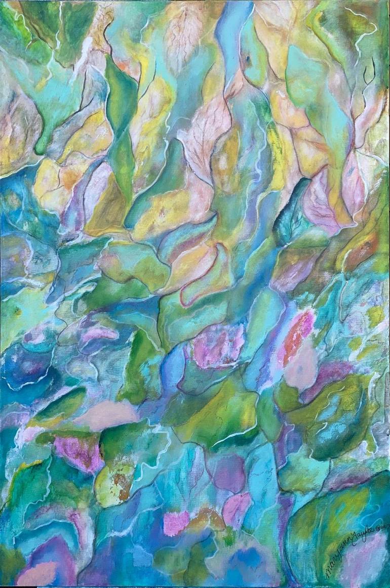 River of Leaves Painting by Maryann Greenhalgh | Saatchi Art