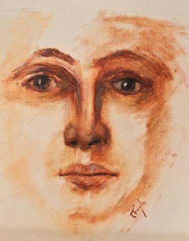 Original Expressionism Portrait Painting by Thuy Le