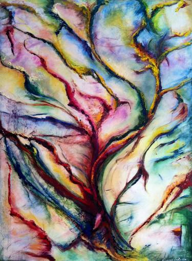 Original Abstract Tree Paintings by Constance larussa