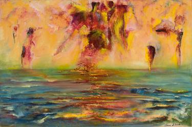 Original Abstract Expressionism Seascape Paintings by Constance larussa