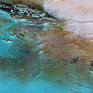WAVE OF HAPPY is a modern abstract with lots of texture, turquoise blue and white with a touch of warmth in the golden brown tones.

I love working with textures; you'll find some sort of texture in most of my art. I like art you almost want to touch. Blues are a go-to for me, as well and you'll see I do love turquoise!
