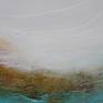WAVE OF HAPPY is a modern abstract with lots of texture, turquoise blue and white with a touch of warmth in the golden brown tones.

I love working with textures; you'll find some sort of texture in most of my art. I like art you almost want to touch. Blues are a go-to for me, as well and you'll see I do love turquoise!