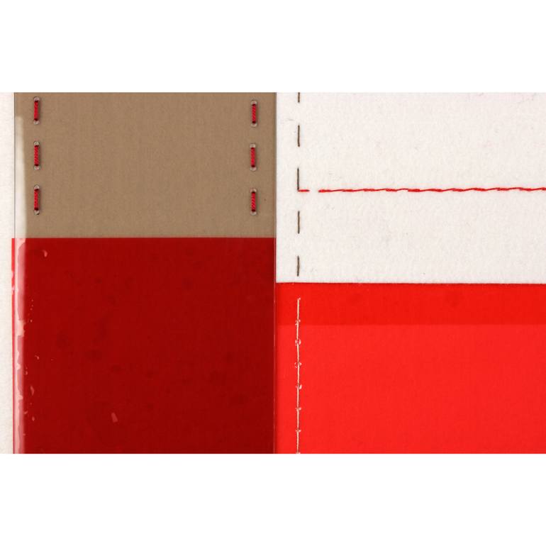 Original Abstract Geometric Mixed Media by Yvette Kaiser Smith