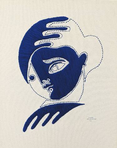 Original Cubism Portrait Mixed Media by Anna Kalachyan