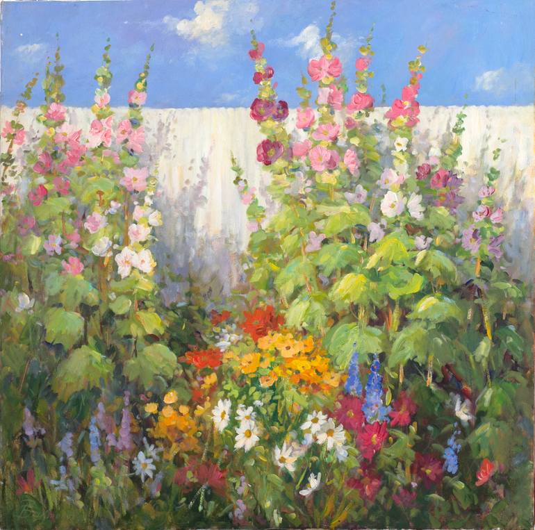 Original Impressionism Floral Painting by Helmut Pete Beckmann