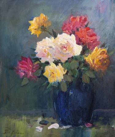 Original Impressionism Floral Paintings by Helmut Pete Beckmann