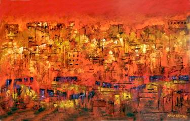 Saatchi Art Artist Sergio Esteban; Paintings, “Cidade Imaginaria I -fogo” #art