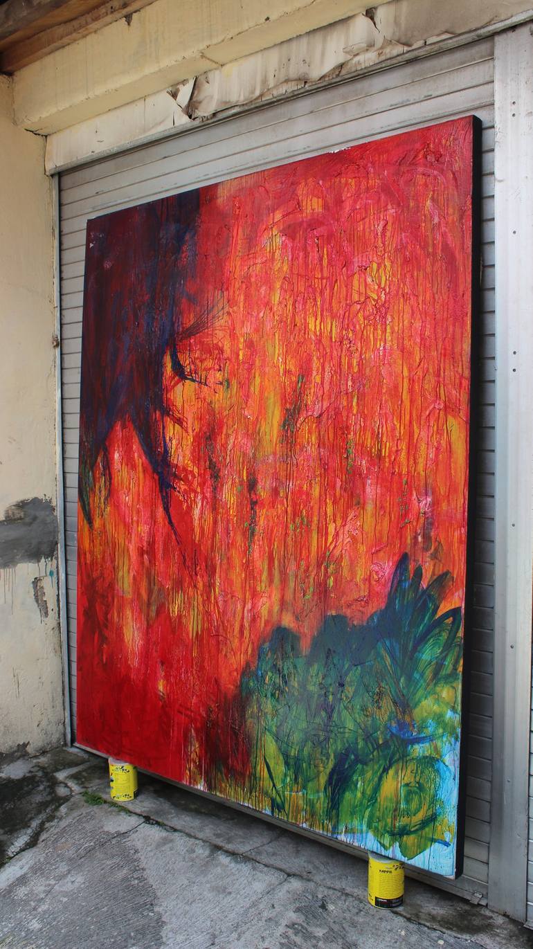 Original Abstract Expressionism Abstract Painting by Helmi Fuadi
