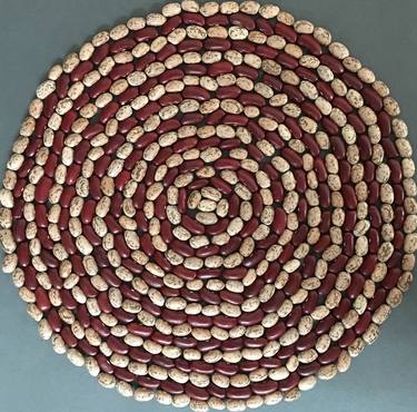 MANDALA IN BEIGE AND BURGUNDY - Limited Edition of 10 thumb