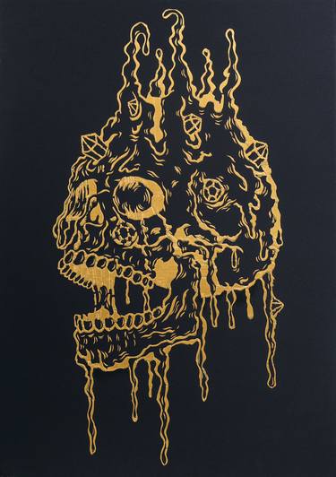 melting golden skull black - Limited Edition 100 of 200 thumb