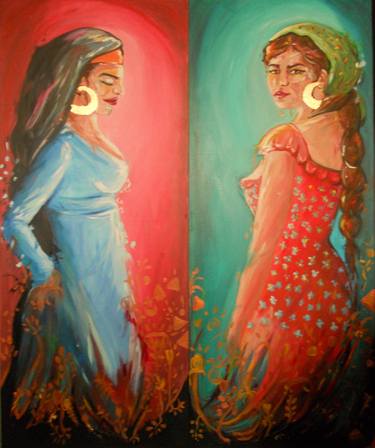 Print of Abstract People Paintings by youssra abd elaziz