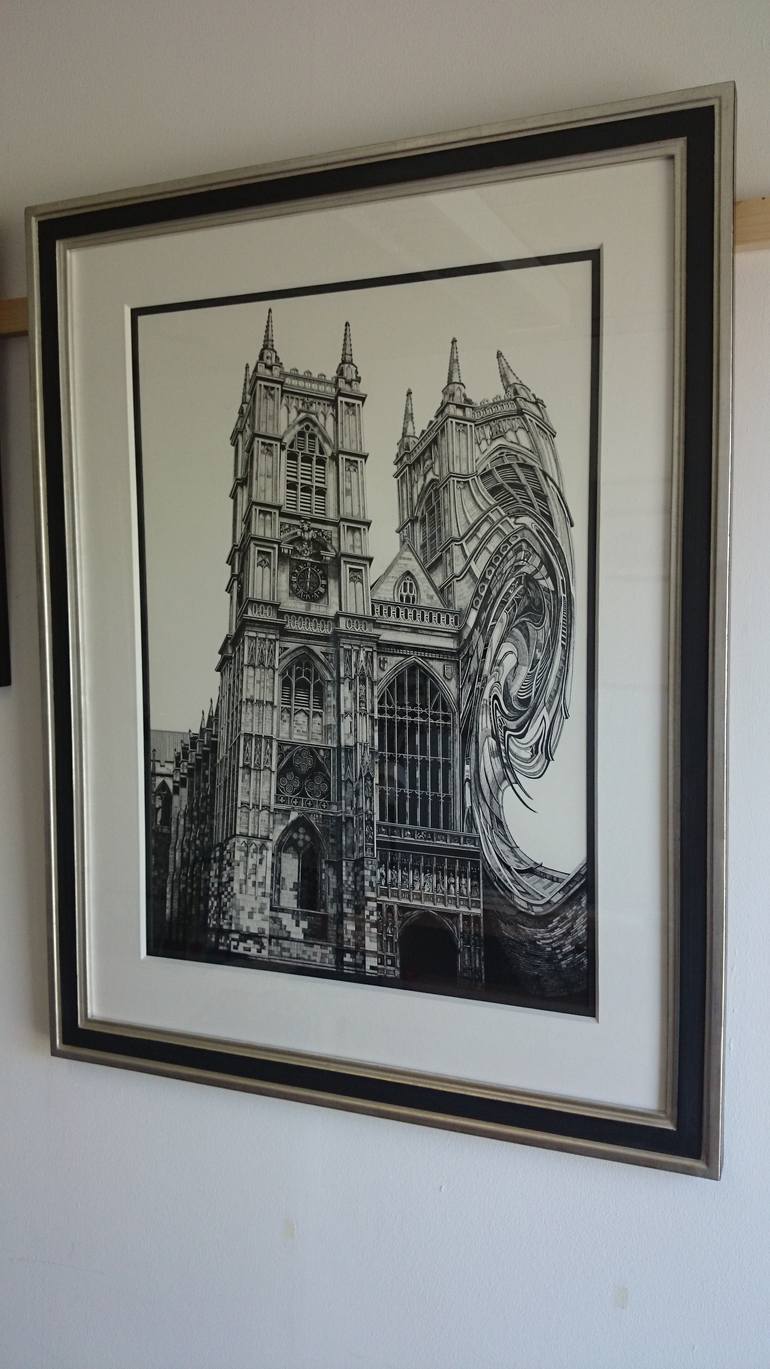 Original Abstract Architecture Drawing by James Neill