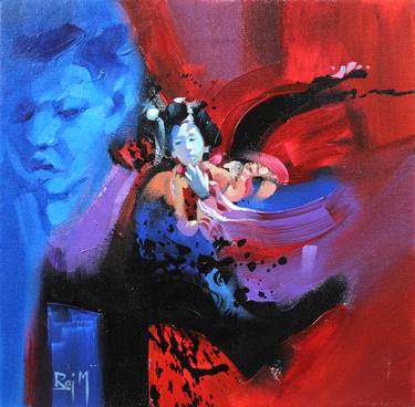 Original Abstract People Paintings by Raj Maji