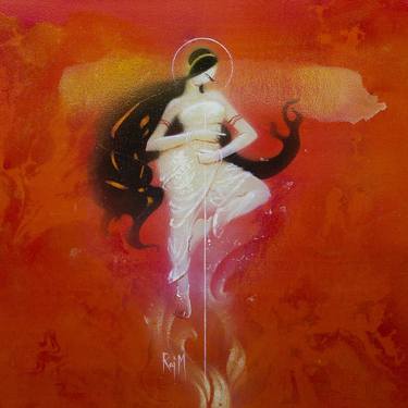 Print of Fine Art Women Paintings by Raj Maji