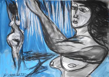 Print of Abstract Expressionism Nude Drawings by Roman Lasa