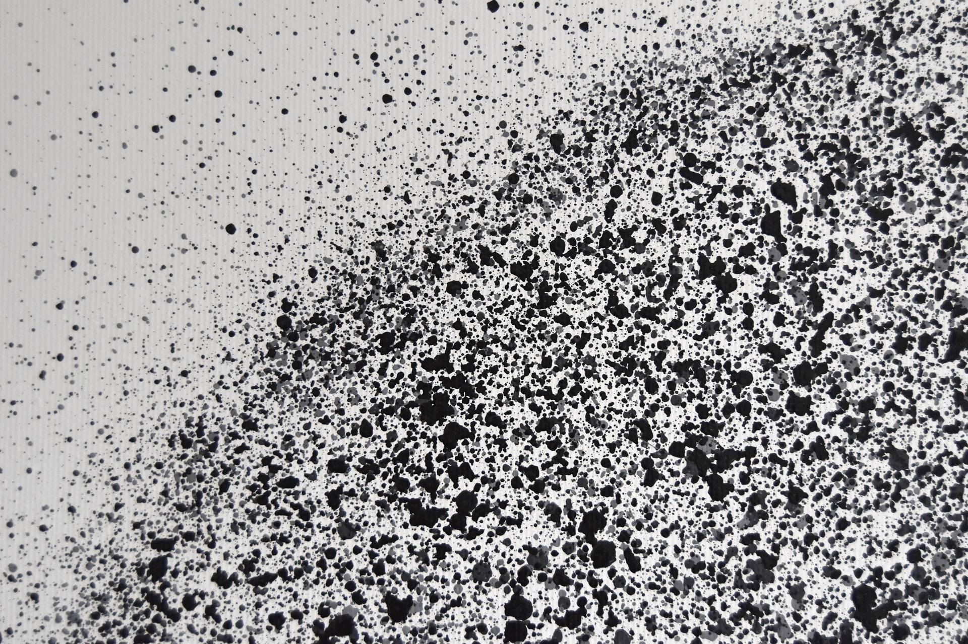 white painting with black dot