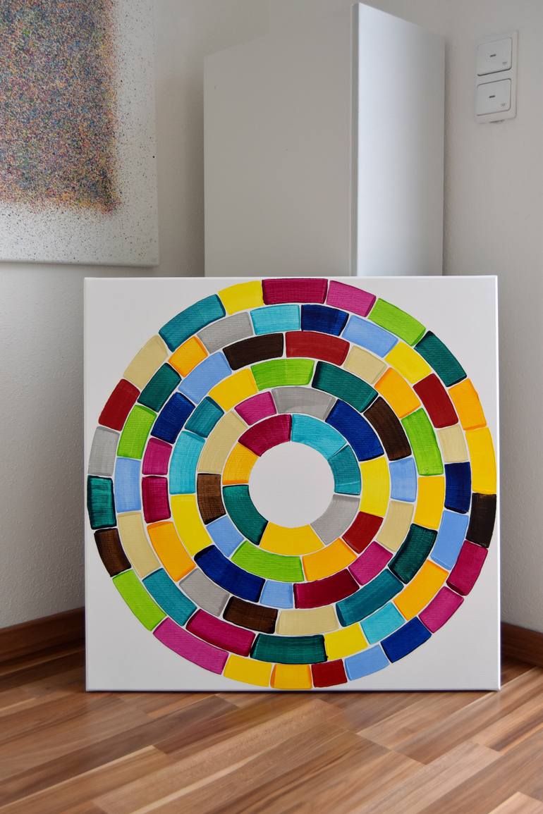 Original Abstract Geometric Painting by Astrid Stoeppel