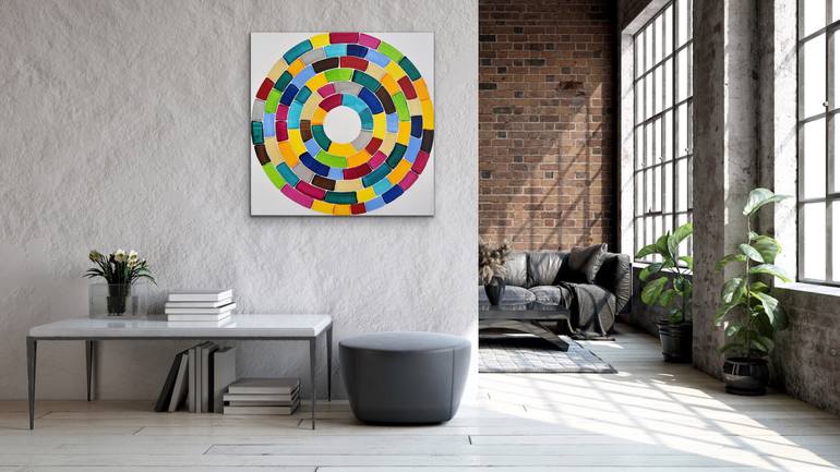 Original Abstract Geometric Painting by Astrid Stoeppel