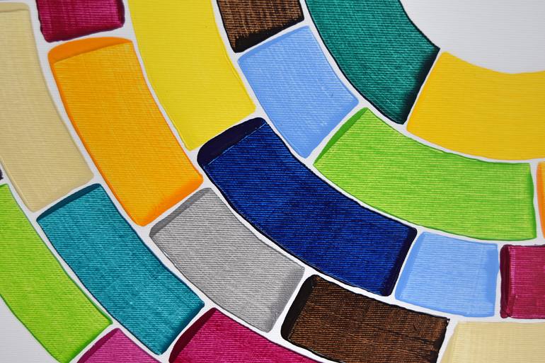 Original Abstract Geometric Painting by Astrid Stoeppel