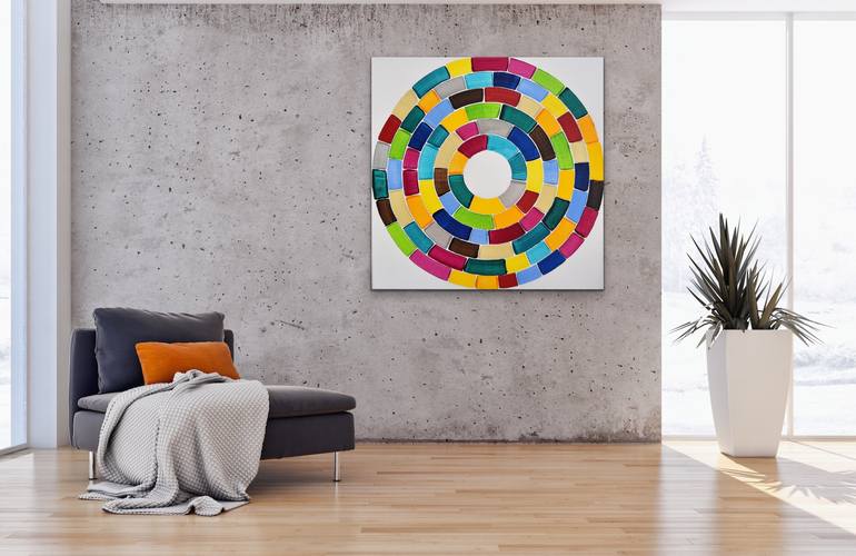Original Abstract Geometric Painting by Astrid Stoeppel