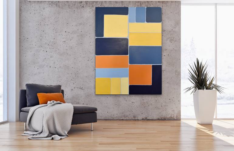 Original Abstract Geometric Painting by Astrid Stoeppel