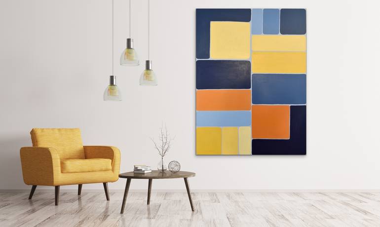 Original Abstract Geometric Painting by Astrid Stoeppel