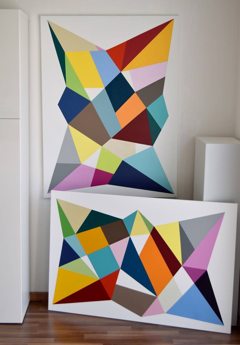 Original Pop Art Geometric Painting by Astrid Stoeppel