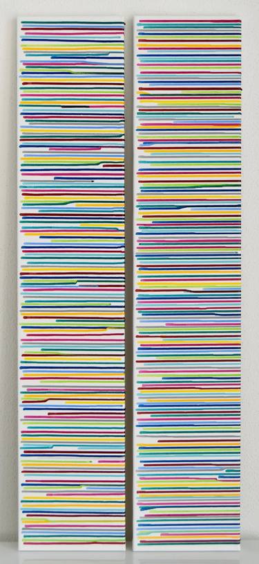 Colorful bars #6 diptych (2 pieces, each 20x100cm) thumb