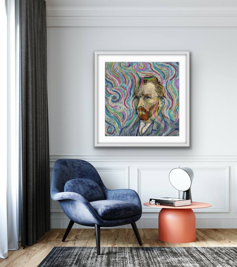 Original Abstract Portrait Mixed Media by Astrid Stoeppel