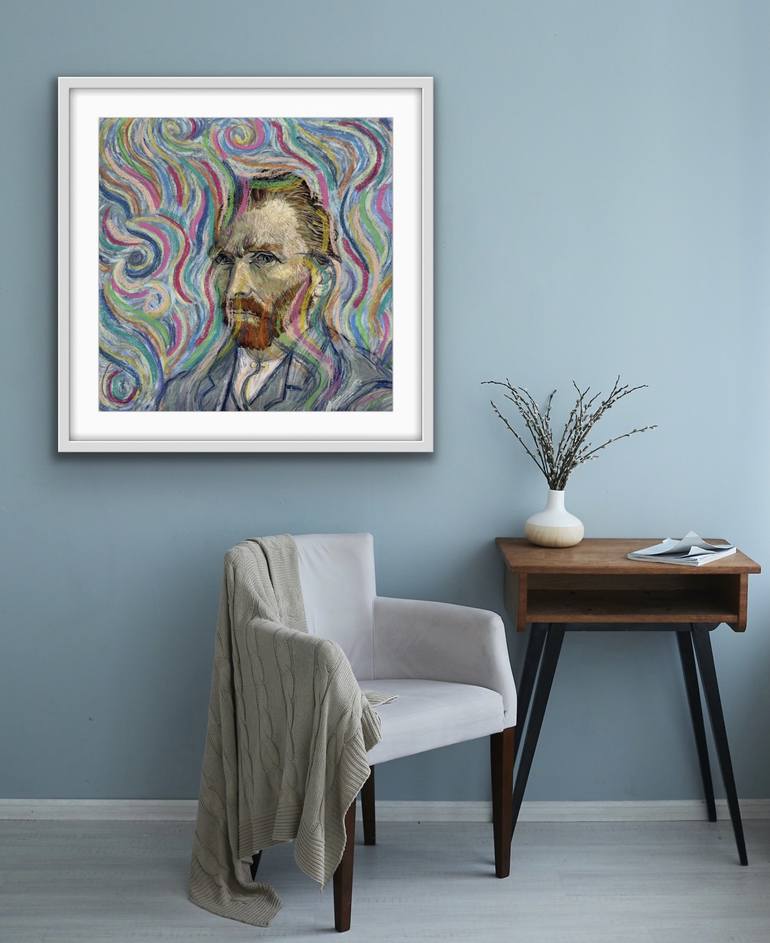 Original Abstract Portrait Mixed Media by Astrid Stoeppel