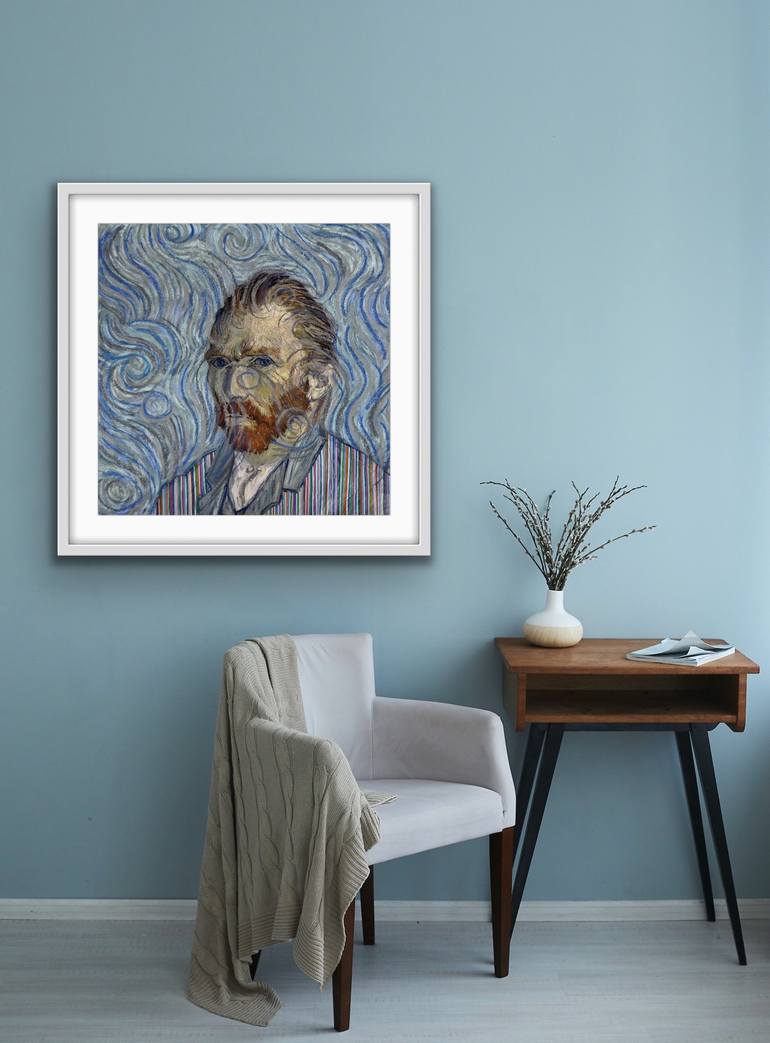 Original Abstract Portrait Mixed Media by Astrid Stoeppel